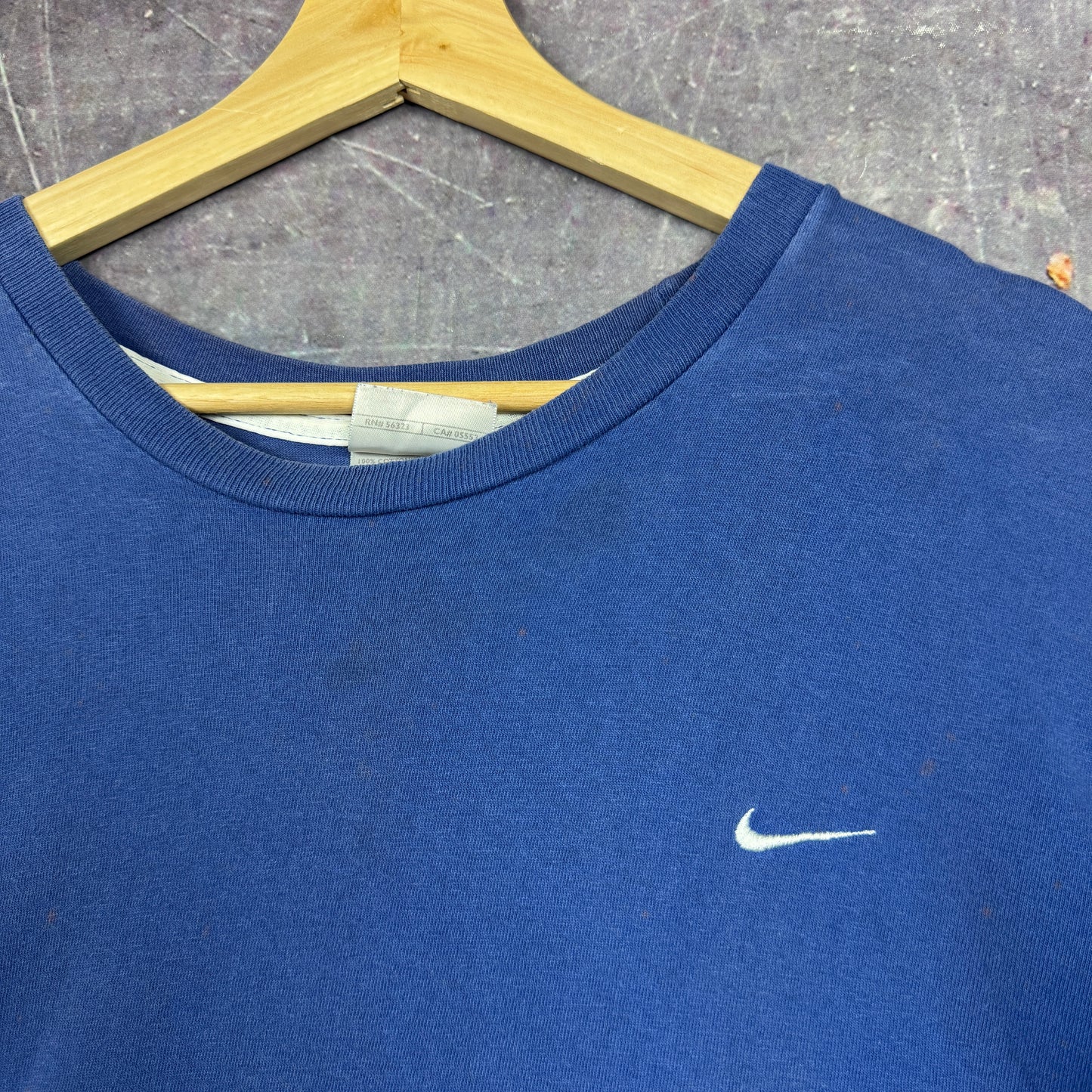 Early 00s Blue Nike Mini Swoosh Essential Shirt XXL 0837