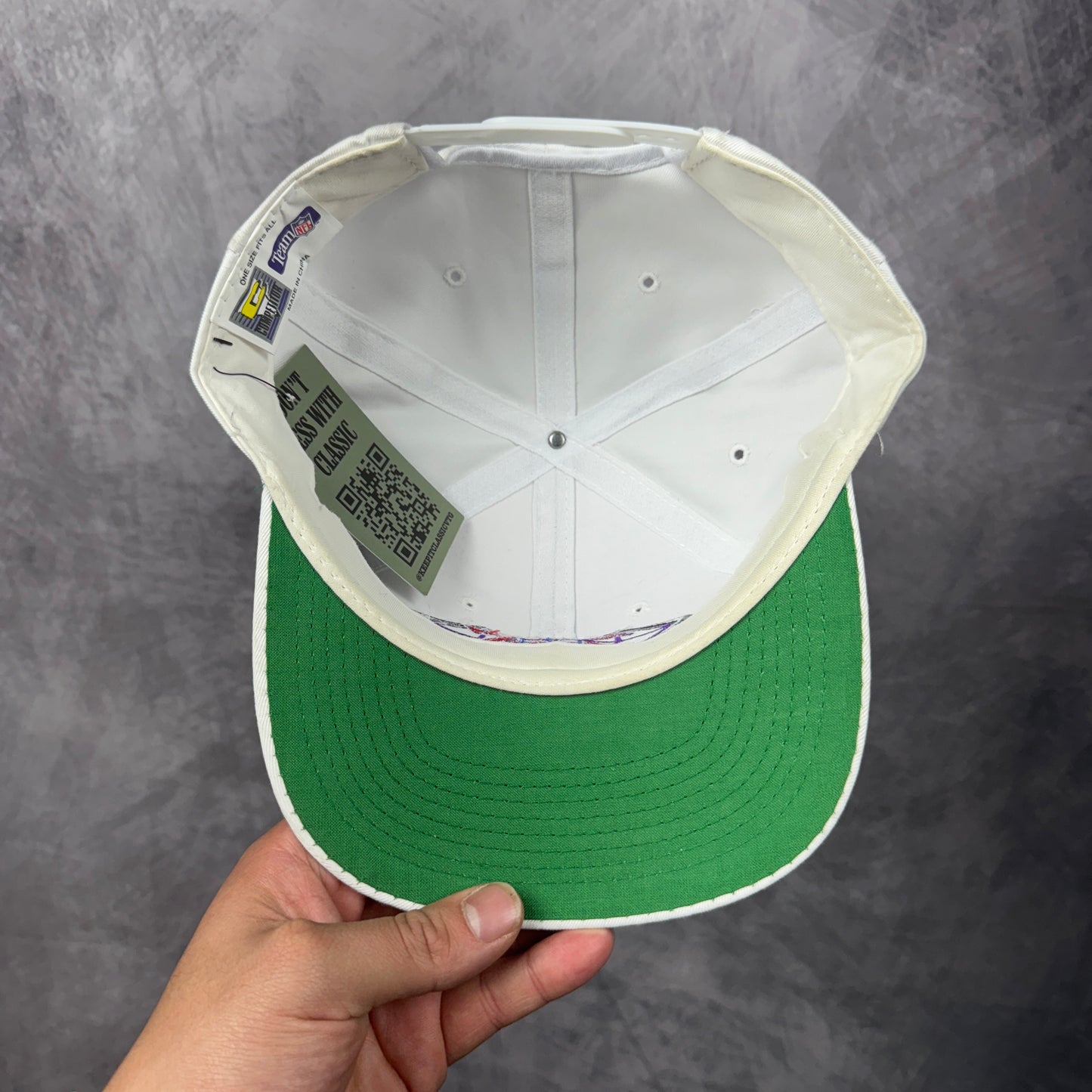 90s White NFL 75th Anniversary Snapback Hat 4305