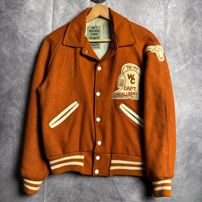 70s Orange Texas Longhorns Caballeras Varsity Jacket 4462