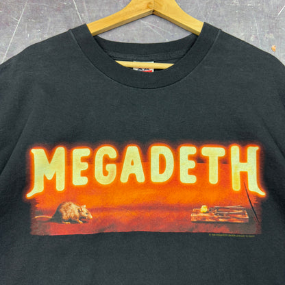 1999 Black Megadeth Mouse And Cheese Tour Graphic Shirt XL 1098