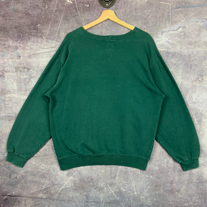 90s Forest Green Gap Blank Essential Crewneck Sweatshirt L 1208