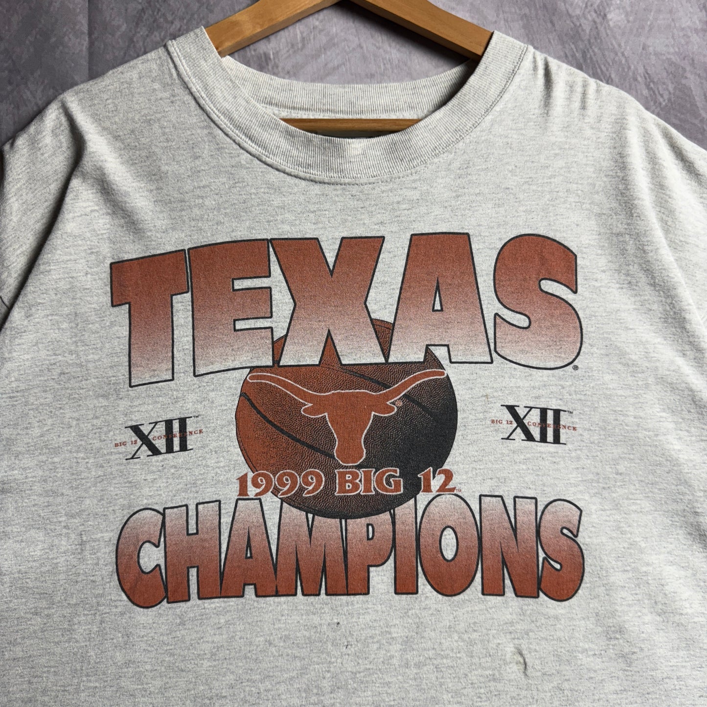 1999 Grey Texas Longhorns Basketball Big 12 Champions Shirt 4537