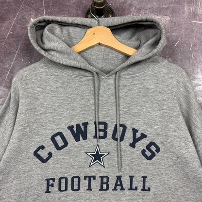 90s Light Gray Reebok Dallas Cowboys Football Graphic Hoodie L 1275