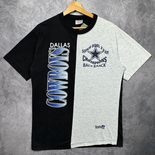 90s Black and Grey Dallas Cowboys Super Bowl XXVIII Shirt 4237
