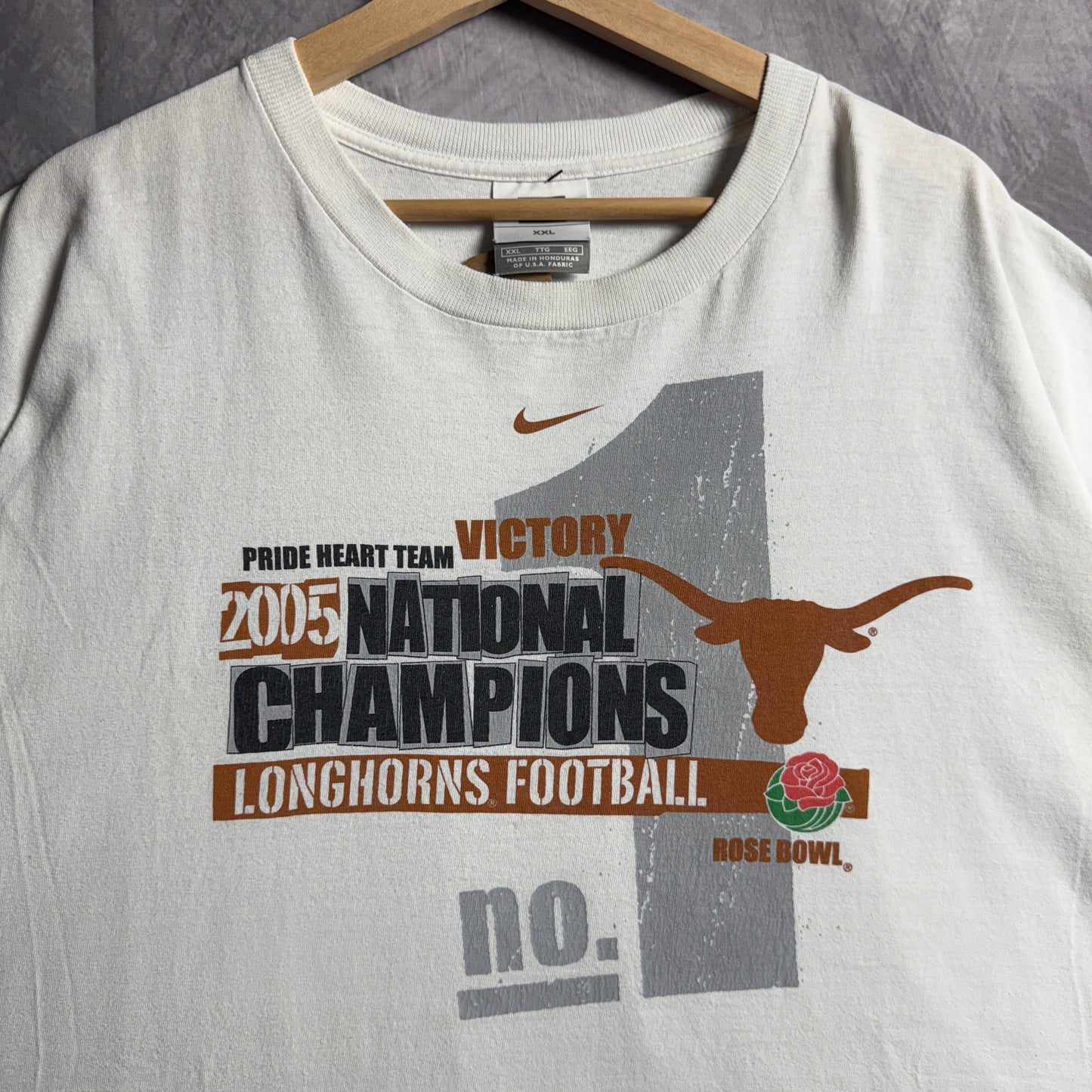 2005 White Texas Longhorns Nike National Champions Shirt 4511