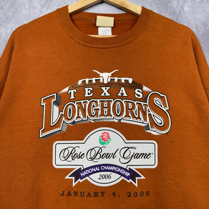 2006 Orange Rose Bowl Texas Longhorns Crewneck Sweatshirt 4369