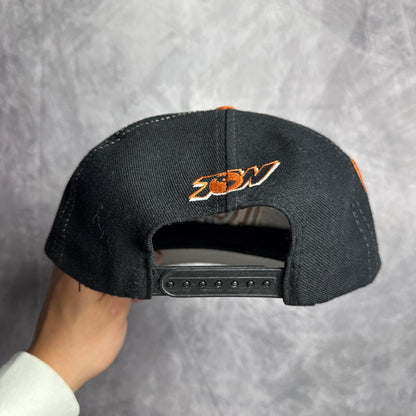 90s Texas Longhorns Black Dome TOW Graffiti Snapback Hat 4626