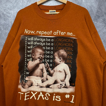 90s Orange Texas Longhorns Crewneck Sweatshirt 4385