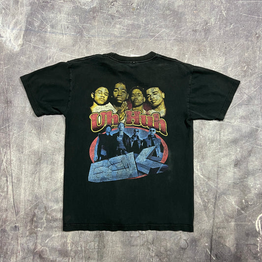 90s Faded Black Uh Huh B2K Boy Band Rap Shirt M AQ15