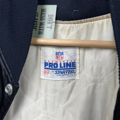 80s Black Los Angeles Raiders Satin Starter Jacket 4092