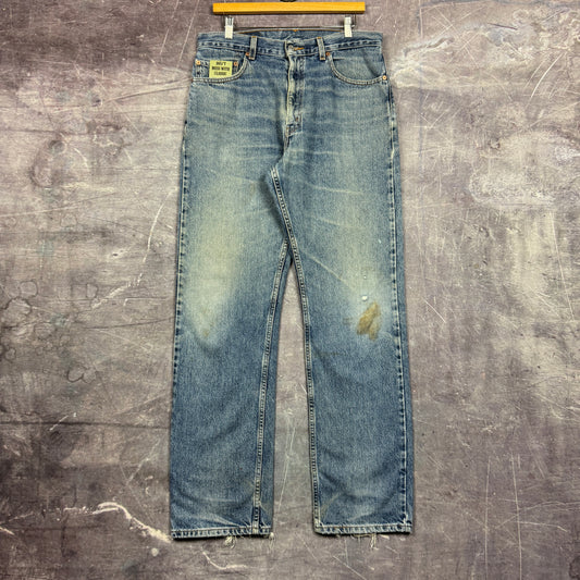 90s Medium Wash Distressed Levi's 505 Denim Jeans 33x32.5 0731