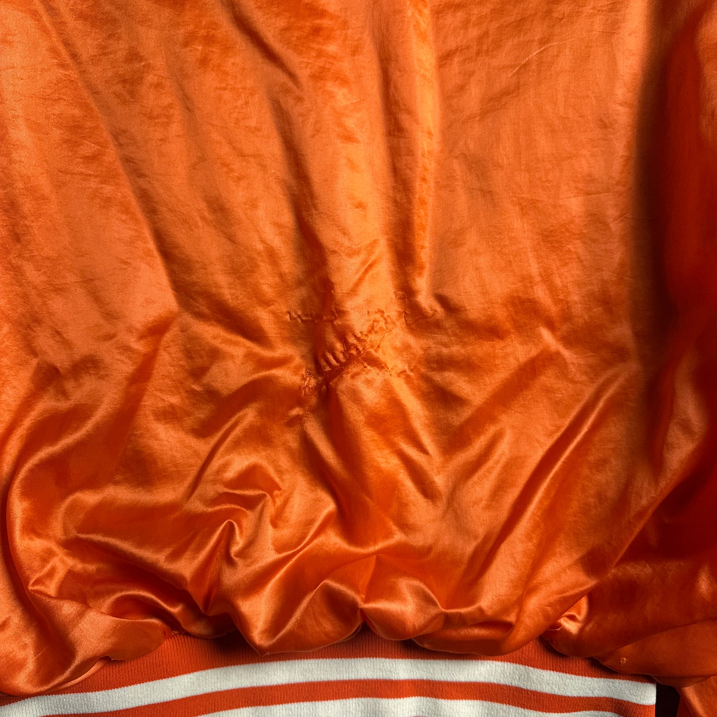 80s Orange Texas Longhorns Satin Bomber Jacket 4471