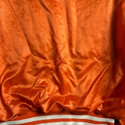 80s Orange Texas Longhorns Satin Bomber Jacket 4471