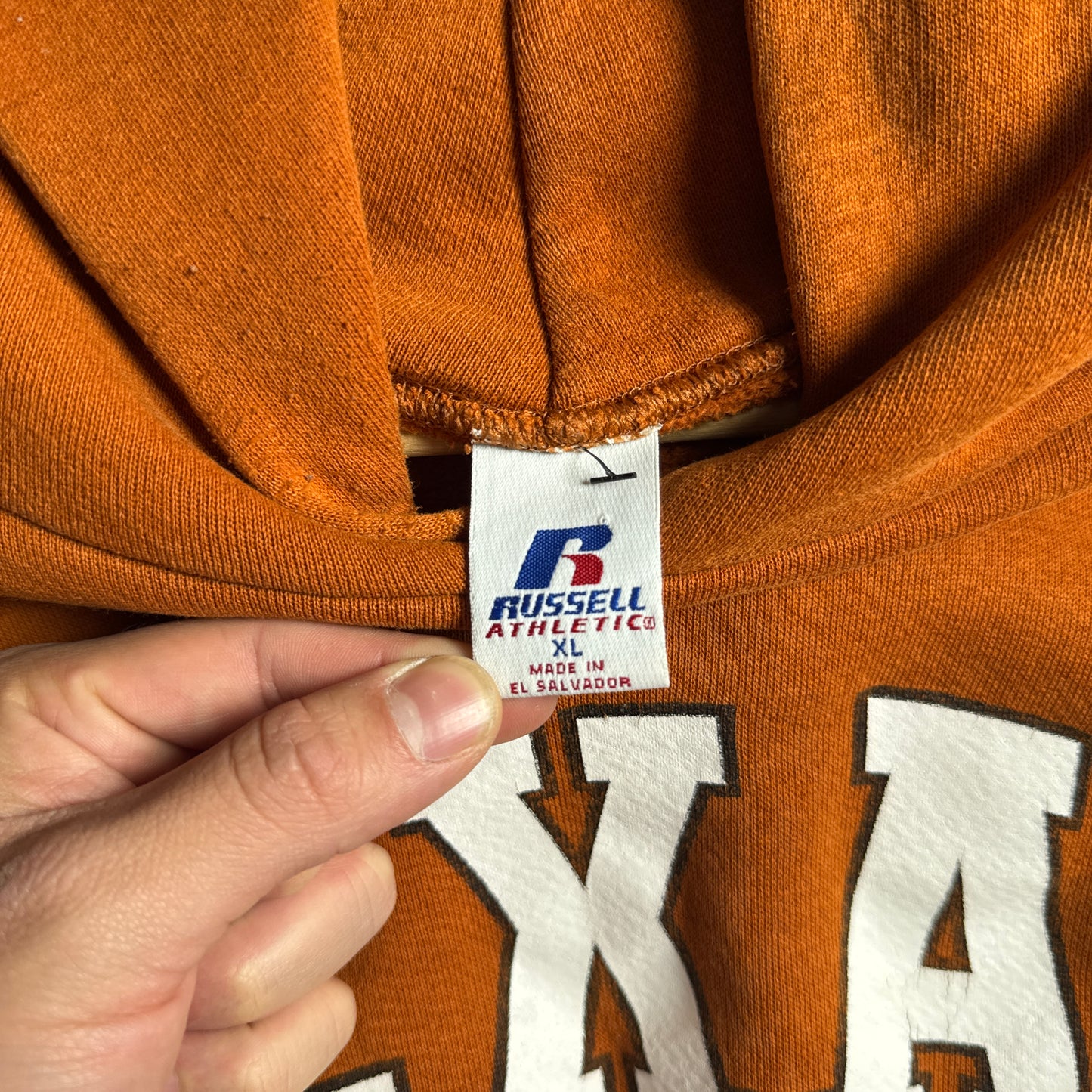 90s Orange Russell Texas Longhorns Hoodie 4428