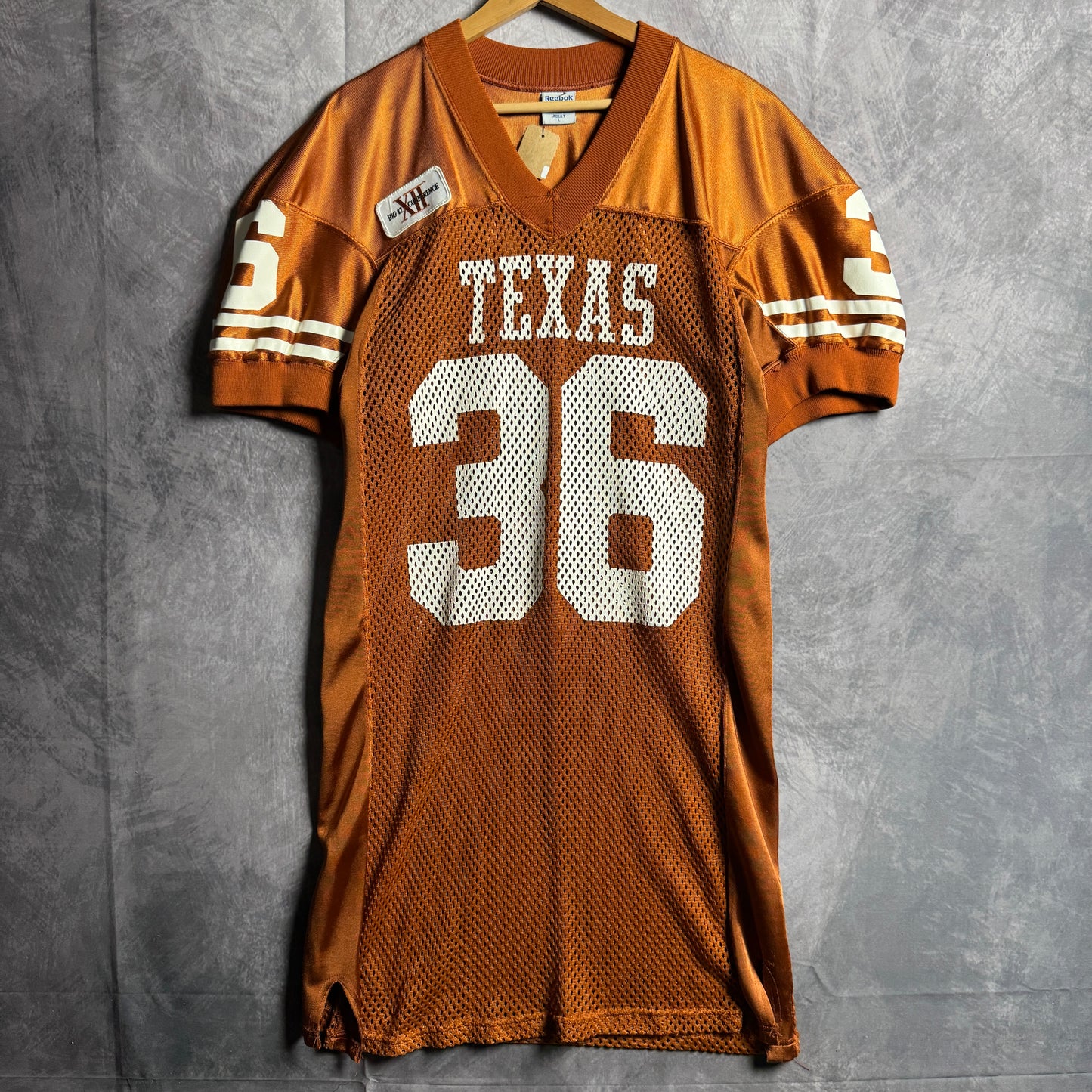 90s Orange Texas Longhorns Reebok #36 Team Issue Football Jersey 4573