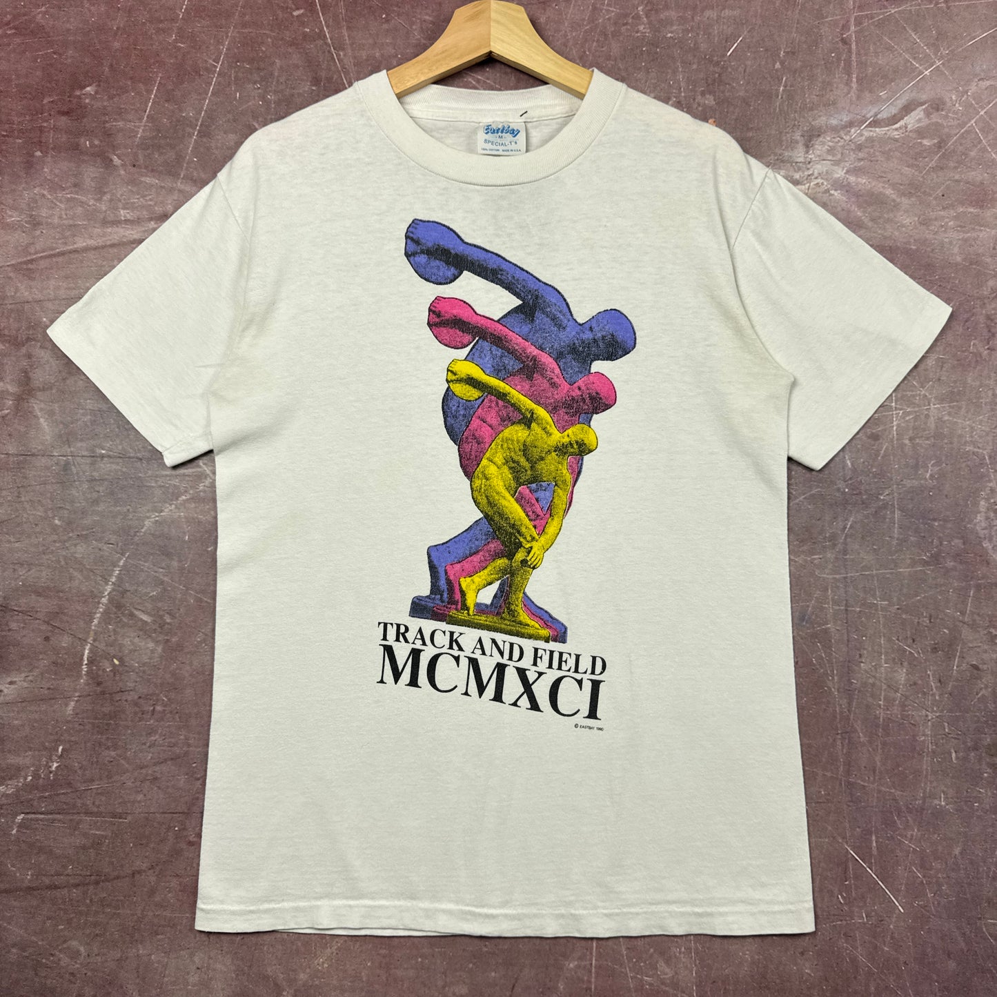 1991 White Track And Field Art Tee 3830