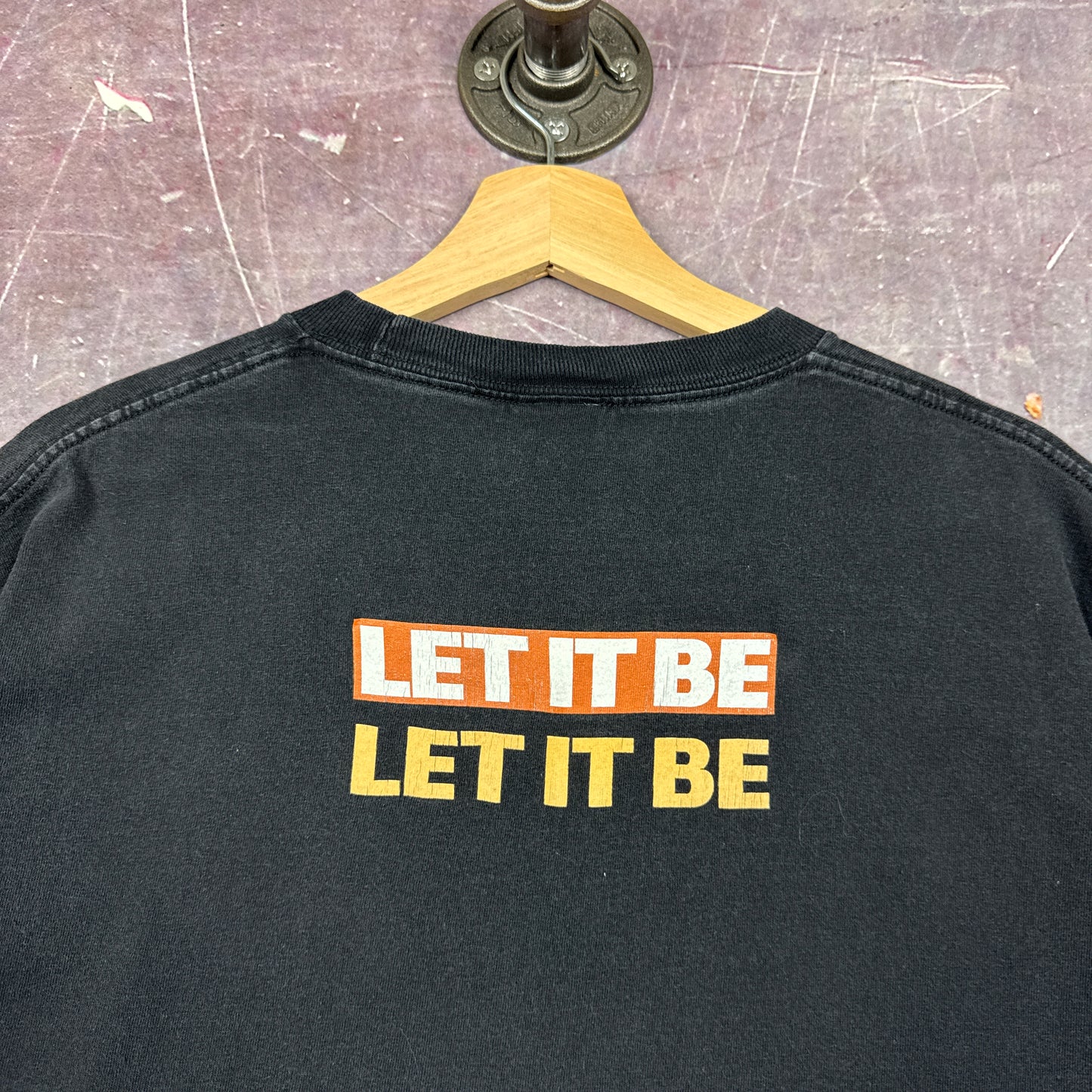 Early 00s Black The Beatles Let It Be Graphic Shirt L 2905