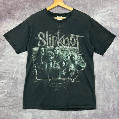 Early 00s Black Slipknot Band Graphic Shirt M 0909