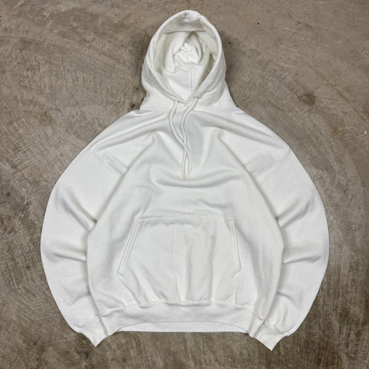 90s White Hanes Blank Essential Zip-Up Hoodie M AU36