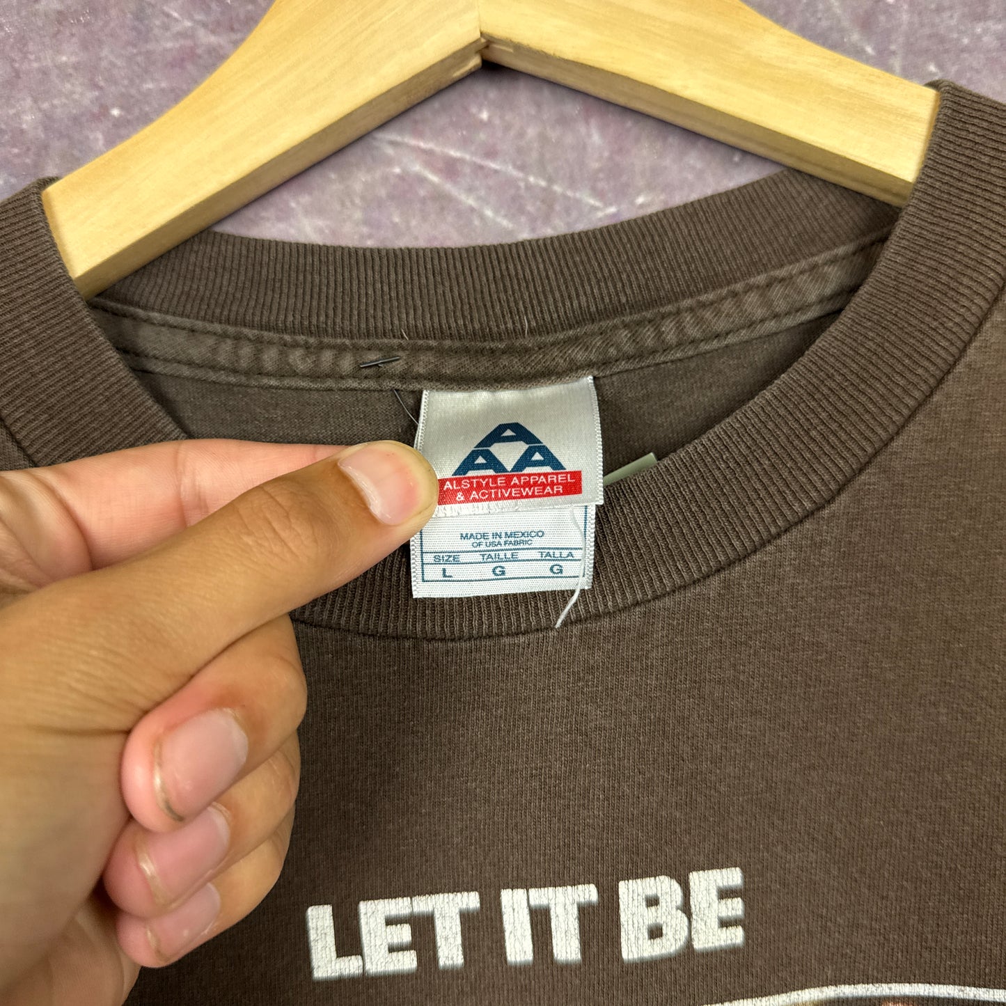 Early 00s Mocha Brown The Beatles Let It Be Graphic Shirt L 2957
