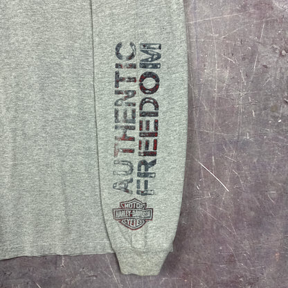 00s Grey Harley Davidson Long Sleeve Shirt 3073