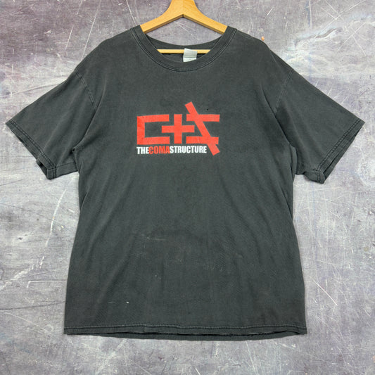 90s Faded Black The Come Structure Graphic Shirt L 1105