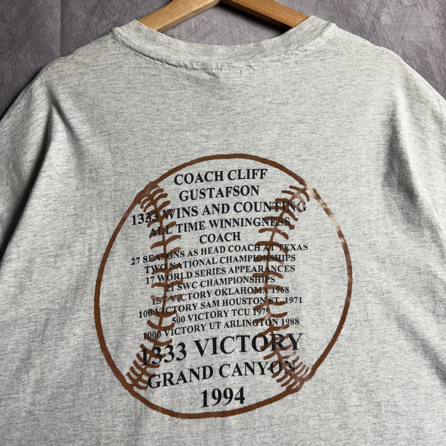 1994 Grey Texas Longhorns Baseball Coach Gus Shirt 4539