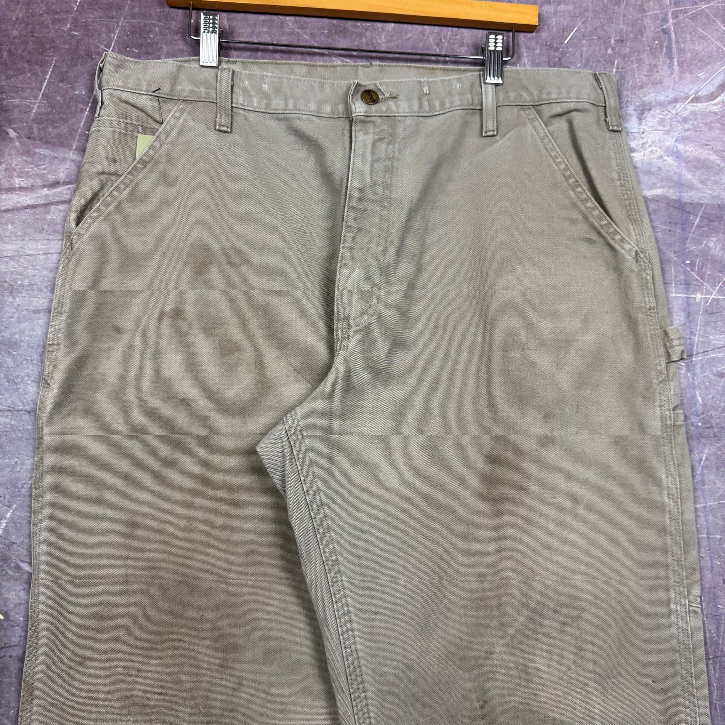 90s Tan Brown Carhartt Carpenter Work Pants 37x31.5 2462