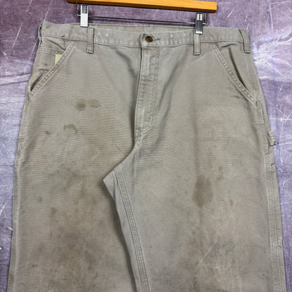90s Tan Brown Carhartt Carpenter Work Pants 37x31.5 2462