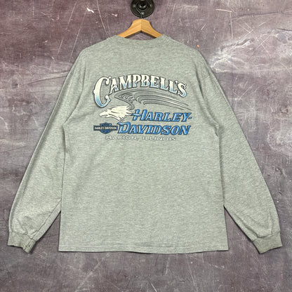 90s Grey Harley Davidson Long Sleeve Shirt 3074
