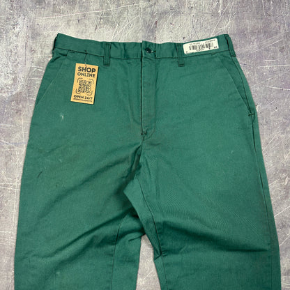 80s Green Cintas Cotton Poly Dickies Style Work Pants 32x28 AI43