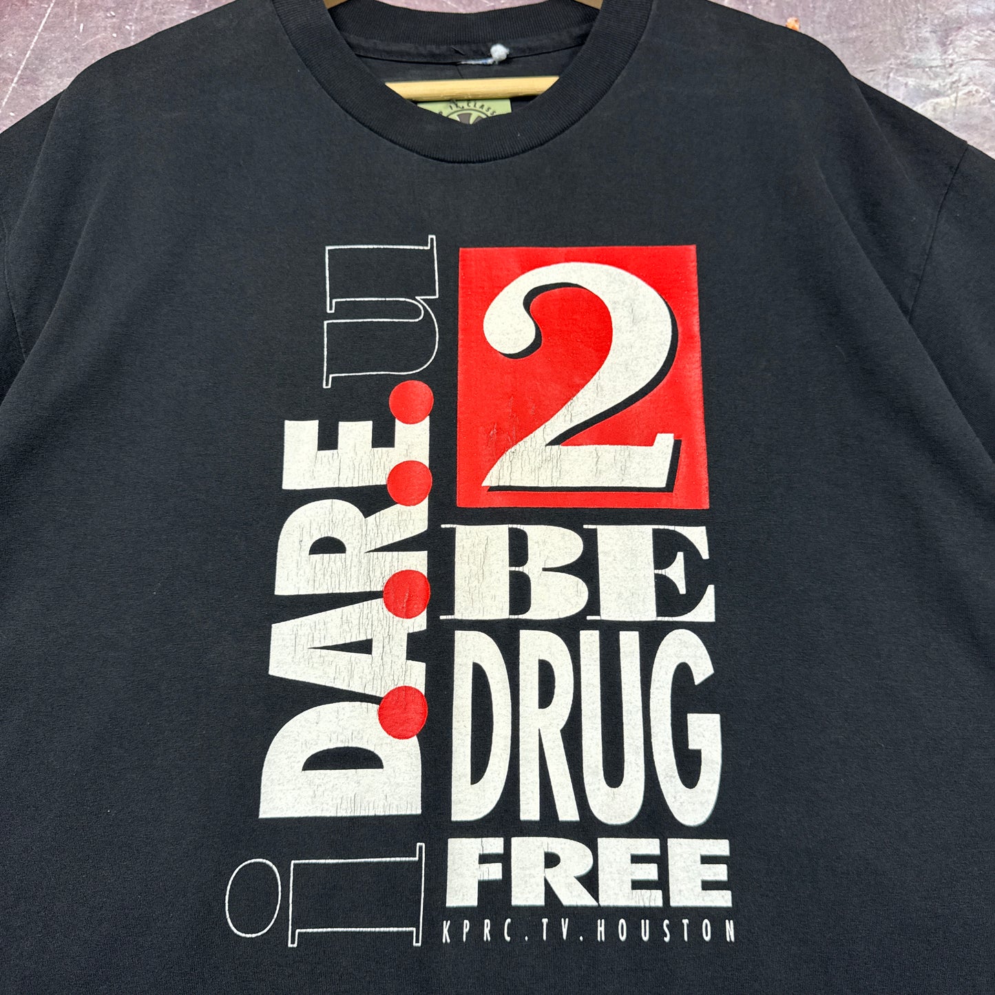 90s Black I Dare U 2 Be Drug Free Shirt 3606