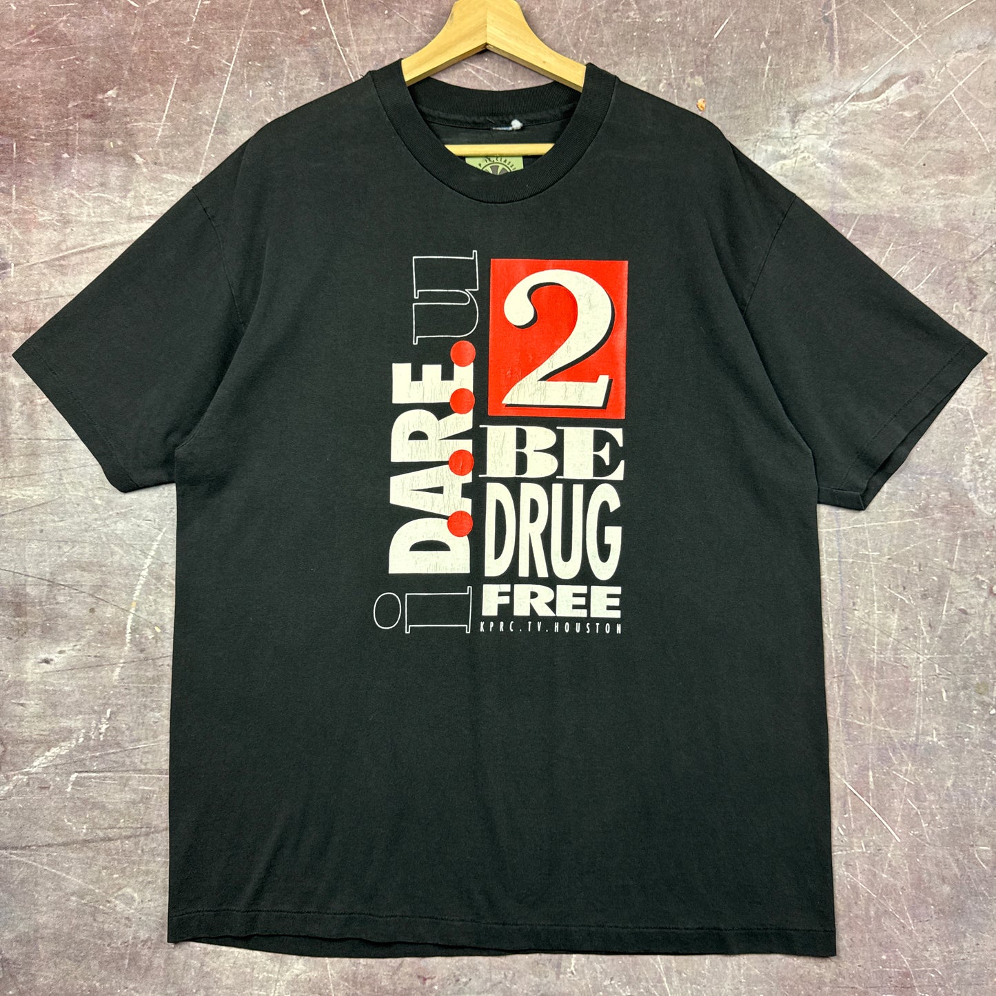 90s Black I Dare U 2 Be Drug Free Shirt 3606
