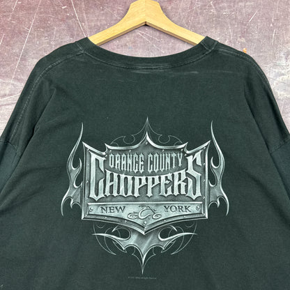 00s Black Orange County Choppers Flame Sleeve Shirt 3045