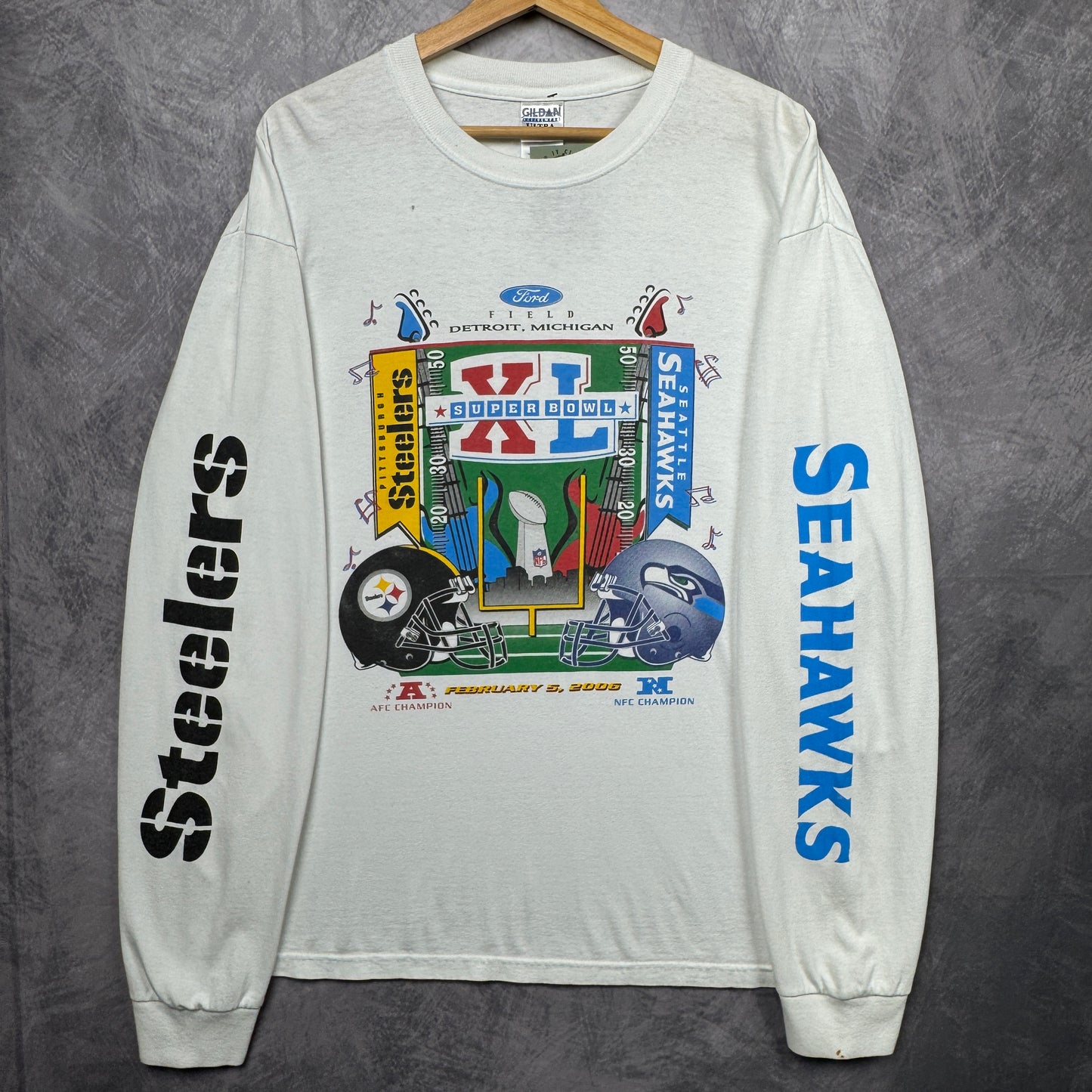 2006 White Superbowl XL Longsleeve Shirt 4238