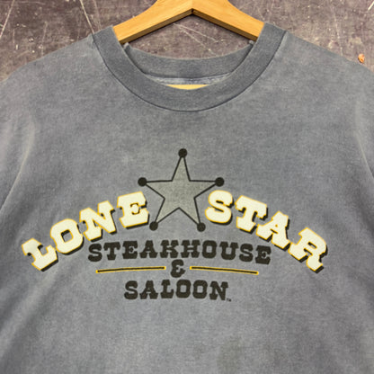 90s Grey Lone Star Steakhouse & Saloon Graphic Shirt L 0969