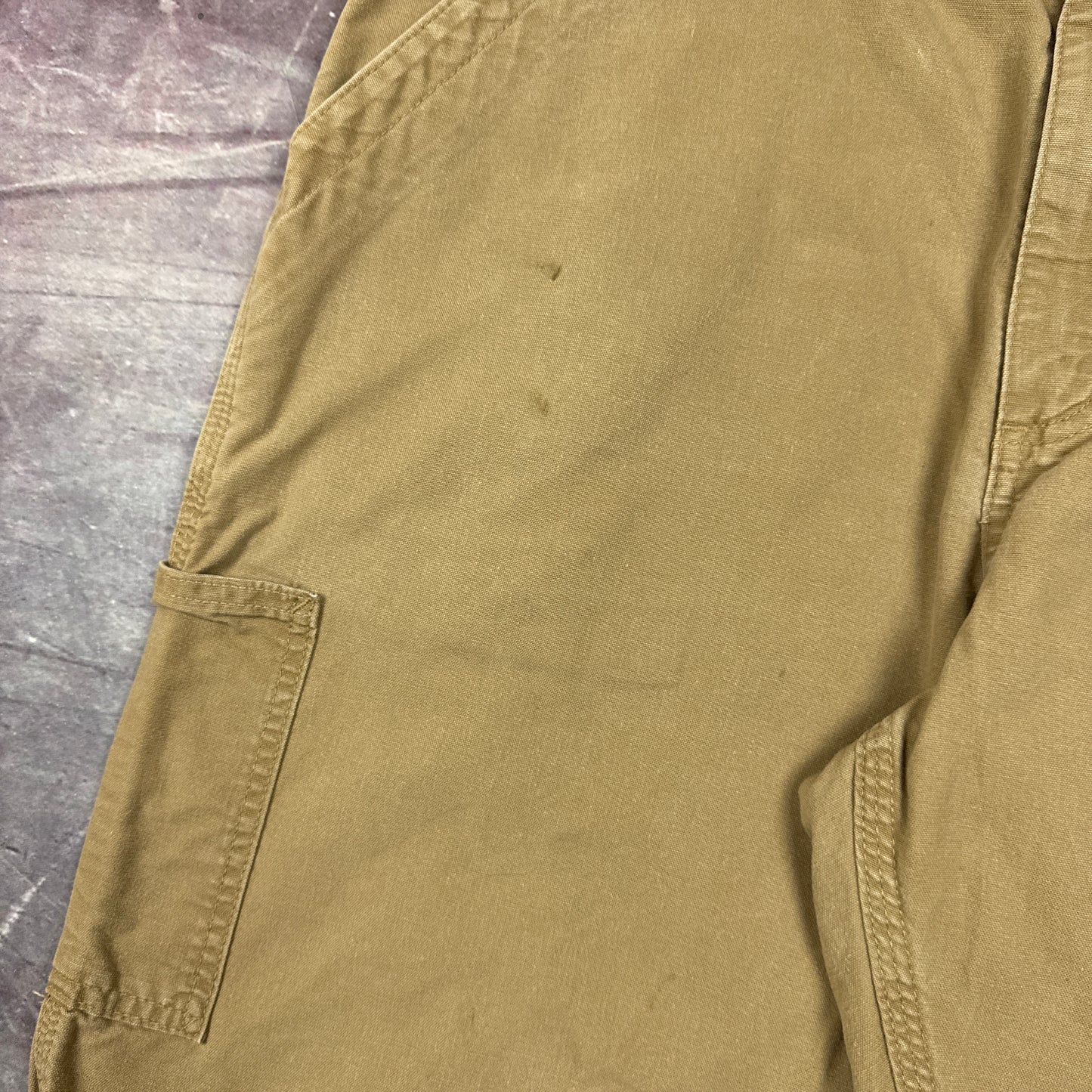 Early 00s Tan Brown Baggy Carhartt Carpenter Work Shorts 35x11 AZ76