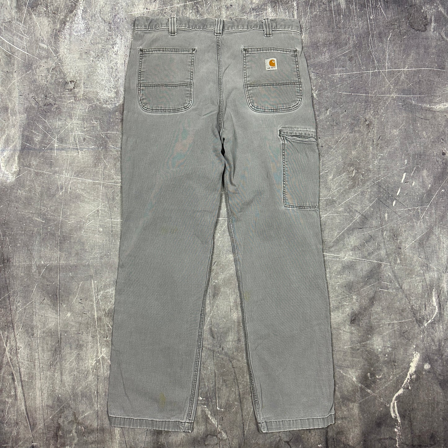 00s Gray Carhartt Lightweight Carpenter Work Pants 36x30 AG38