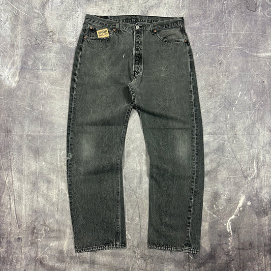 90s Faded Black Gray Levi's 501 Jeans 36x30 A21