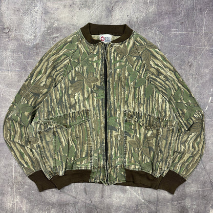 90s Real Tree Camo Lightweight Bomber Jacket Boxy XL D35