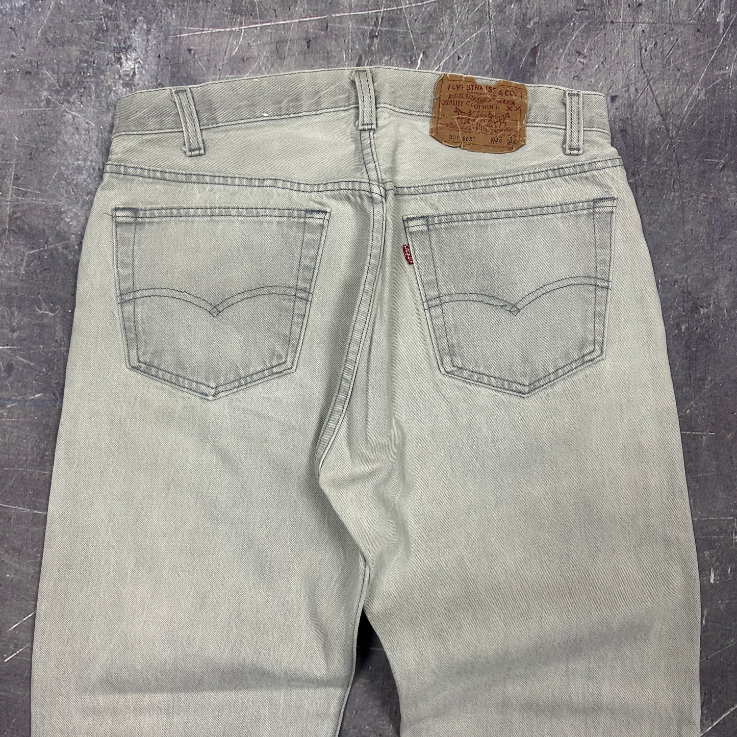 80s Faded Gray Levis 501 Jeans 31x28 D96