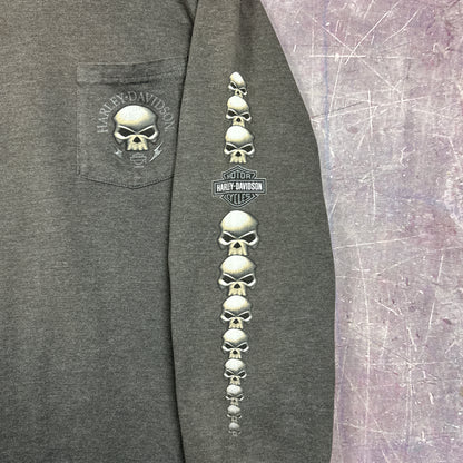 00s Grey Harley Davidson Long Sleeve Shirt 3072
