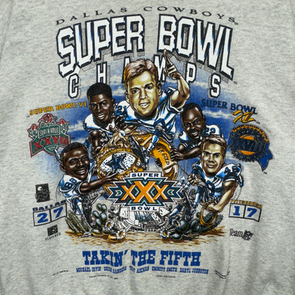 1996 Grey Dallas Cowboys Super Bowl Crewneck Sweatshirt 4272