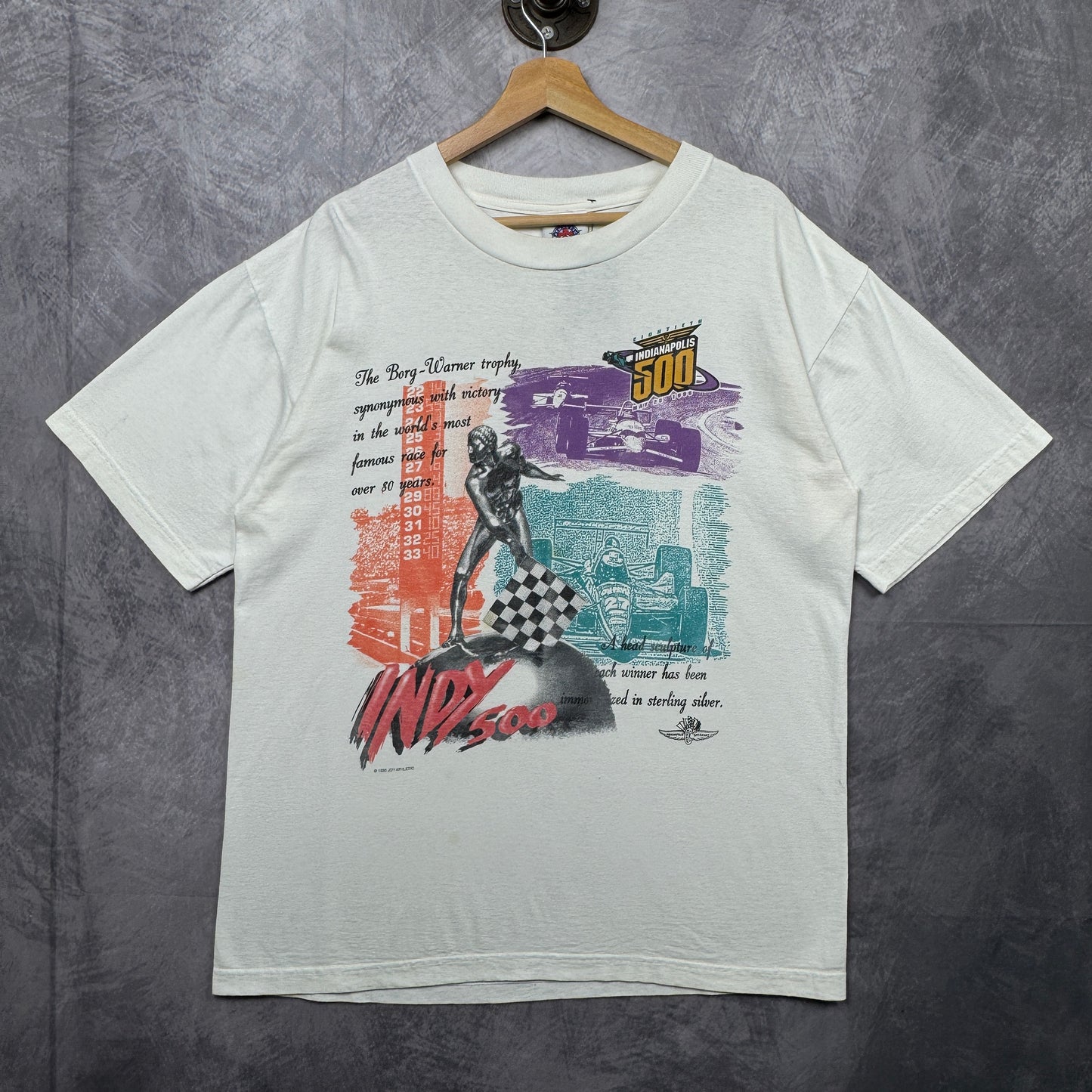 1996 White Indy 500 Tee 3952