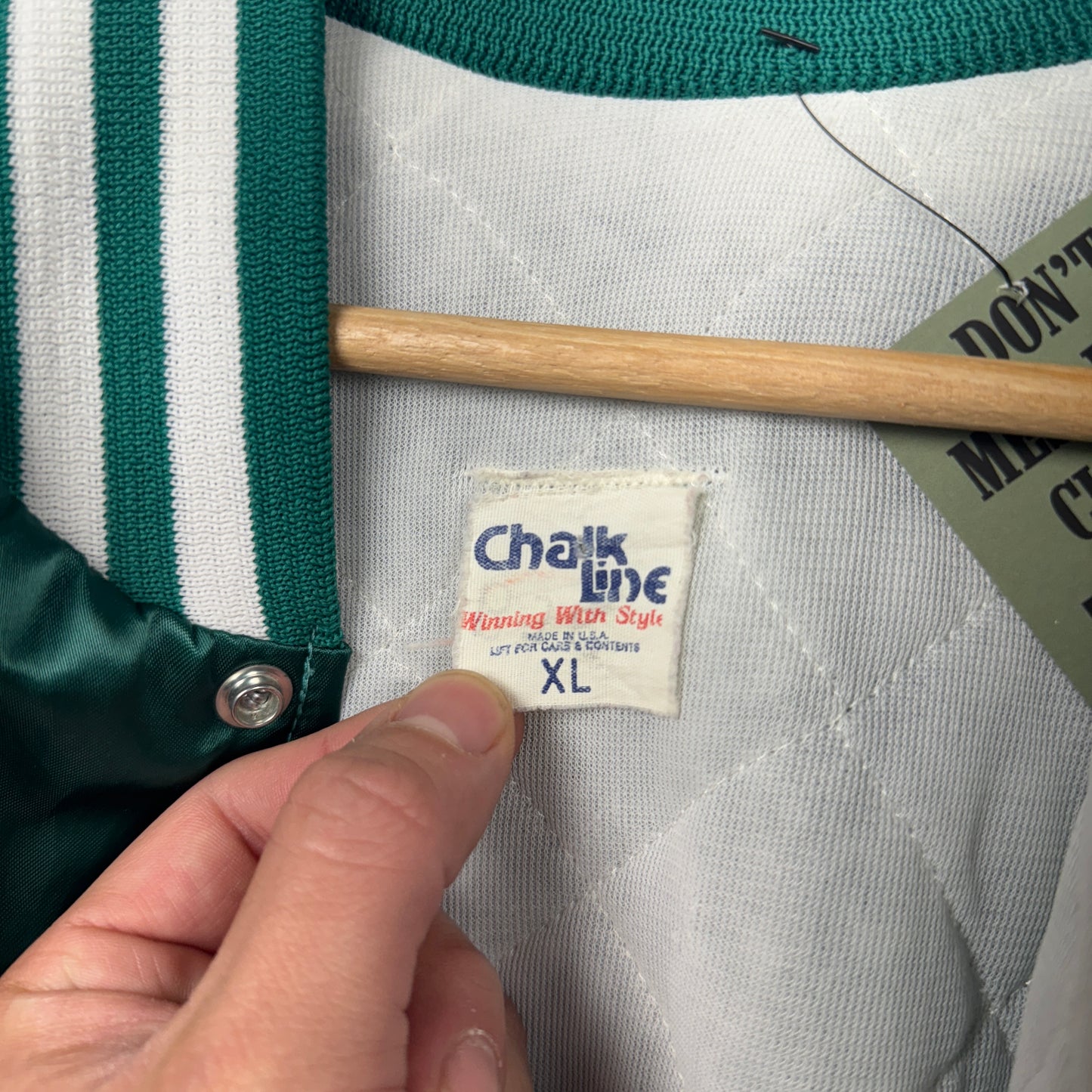 80s Teal Miami Dolphins Chalk Line Satin Jacket 4060