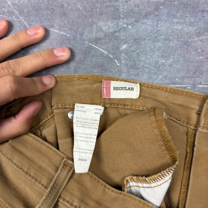 00s Tan Brown Dickies Carpenter Work Pants 35x31 2046