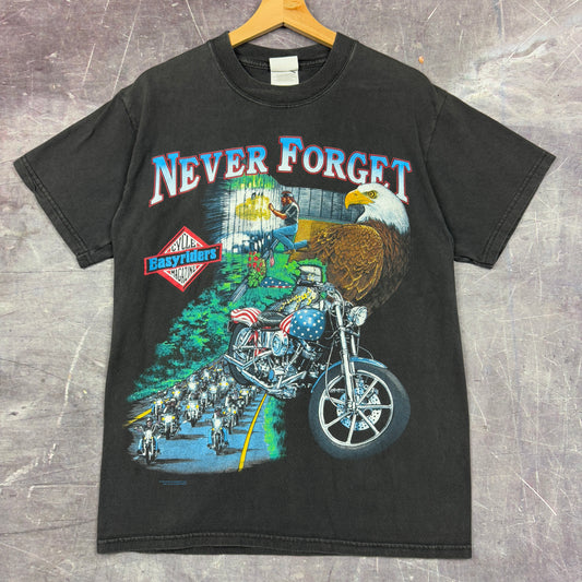 1995 Black Easyriders Cycle Magazine Never Forget Vietnam Veteran Wall Graphic Shirt M 1091