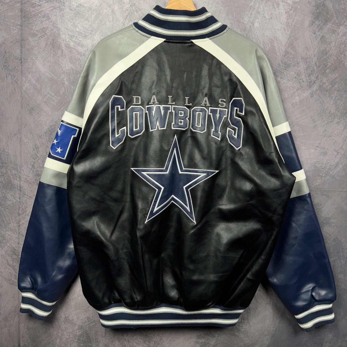 00s Black Dallas Cowboys Leather Jacket 4095