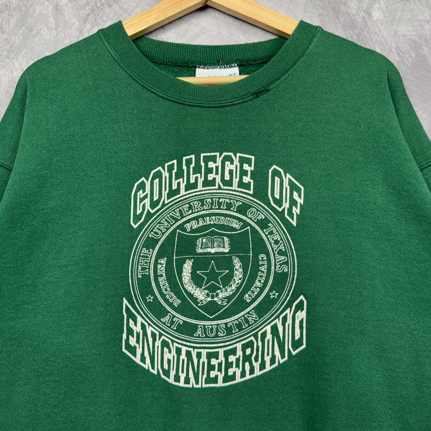 90s Green Engineering Texas Longhorns Crewneck Sweatshirt 4356