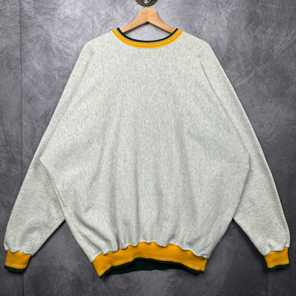 90s Grey Green Bay Packers Crewneck Sweatshirt 4273
